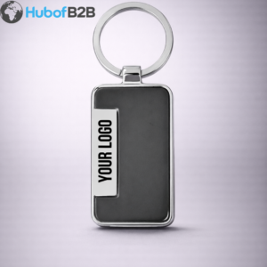 Verge | Black Metal Keychain with Chrome Finish