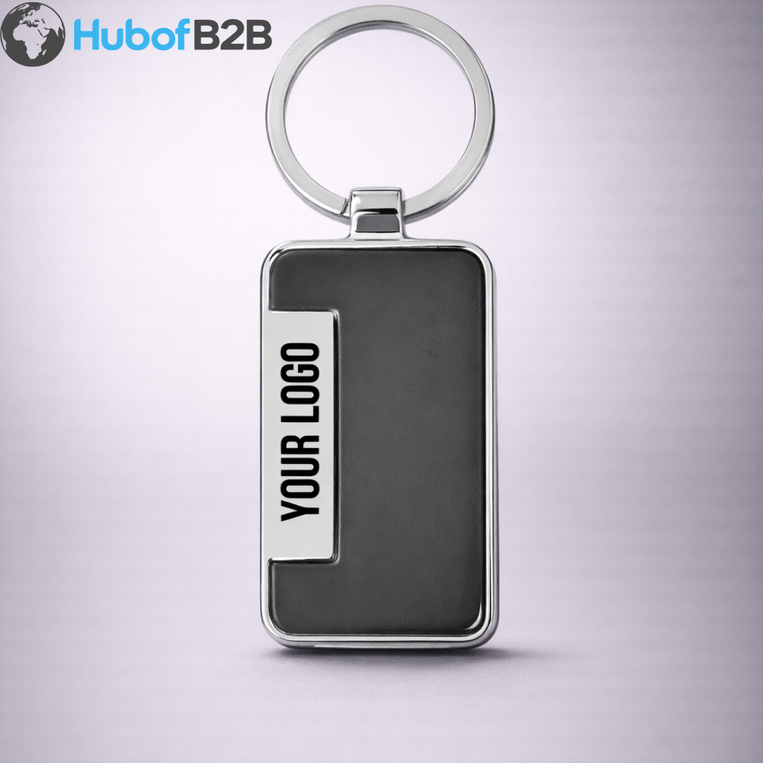 Verge | Black Metal Keychain with Chrome Finish