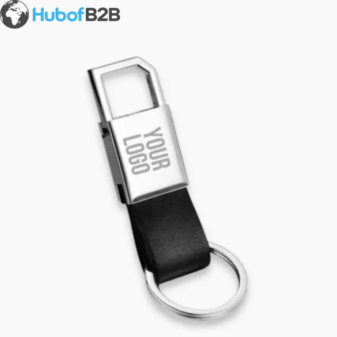 Clevis | Hook Lock Metal Keyring with Leather Strap