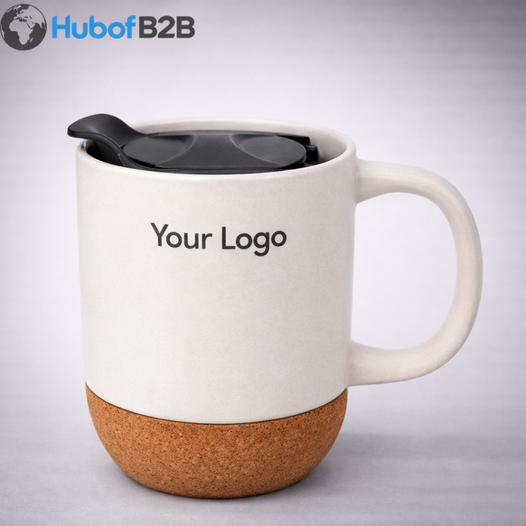 Matte White Ceramic Mug with Lid