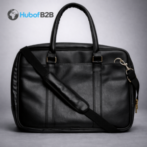 Classic Black Leatherite Laptop Sleeve Bag