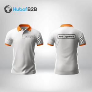 White Polo with Orange Collar