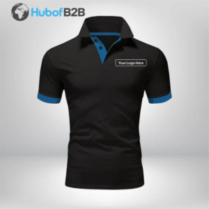 Solid Polo Shirt with Blue Collar