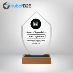 Glass & Acrylic Shield with Wooden Base