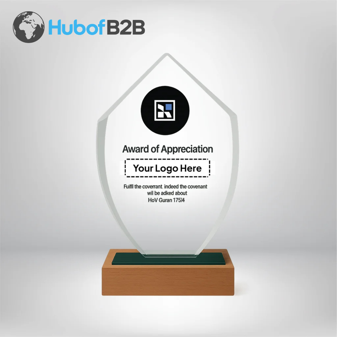 Glass & Acrylic Shield with Wooden Base