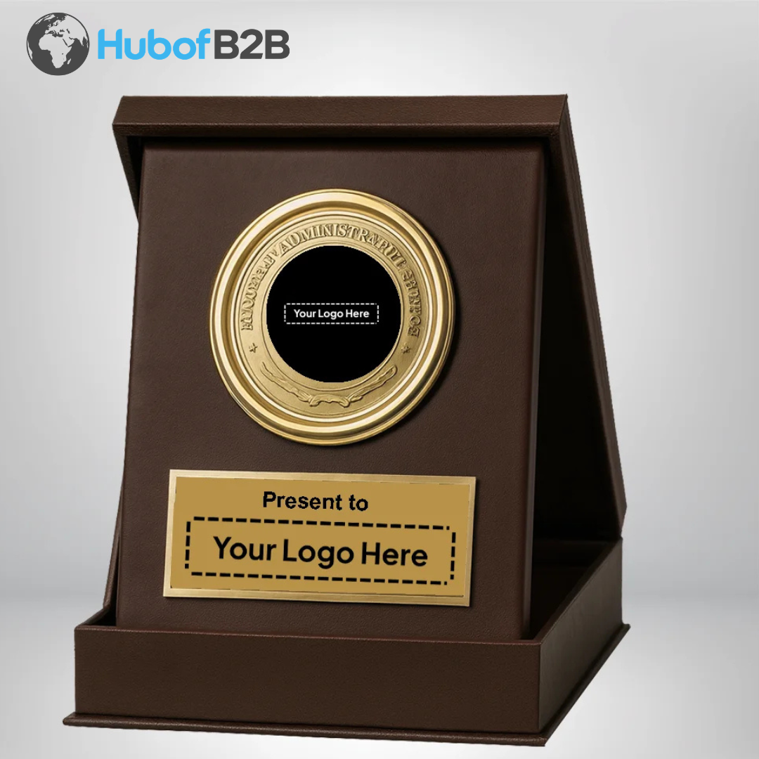 Premium Metal Coin with Wooden Base